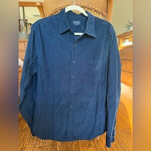 J. Crew Navy Blue Dot-Print Button-Down Shirt